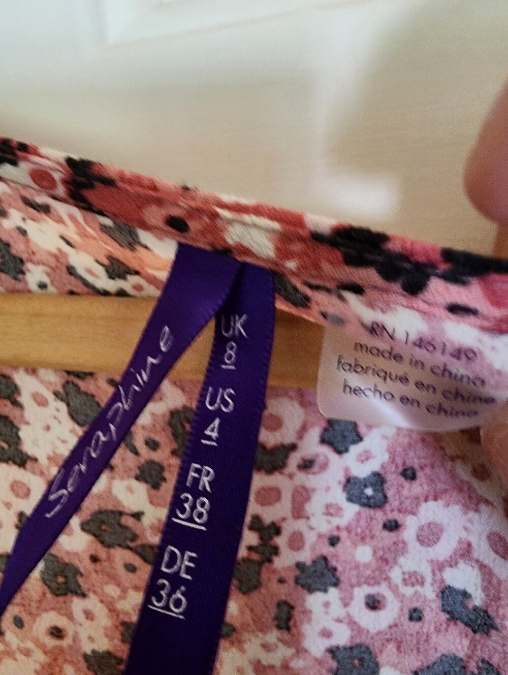 Seraphine Maternity Nursing Dress Pink Floral Size 4 Party Event Romantic - Picture 4 of 9